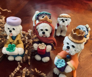 Our Holiday Auction is Coming Into The Home Stretch! Bichon Nativity 18 Piece Set/ New Fitbit Charge 2/ Bichon Leash and Coat Holder/Christmas Snowman Candle Tea Lights!